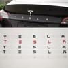3D ABS Letters Logo Carbon Chrome Black Red Badge Car Rear Trunk Stickers For Tesla Model 3 Y X S Back Decals Accessories