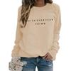 Women's Crew Neck Long Sleeve Loose Fit Sweatshirt Casual Letter Graphic Pullover