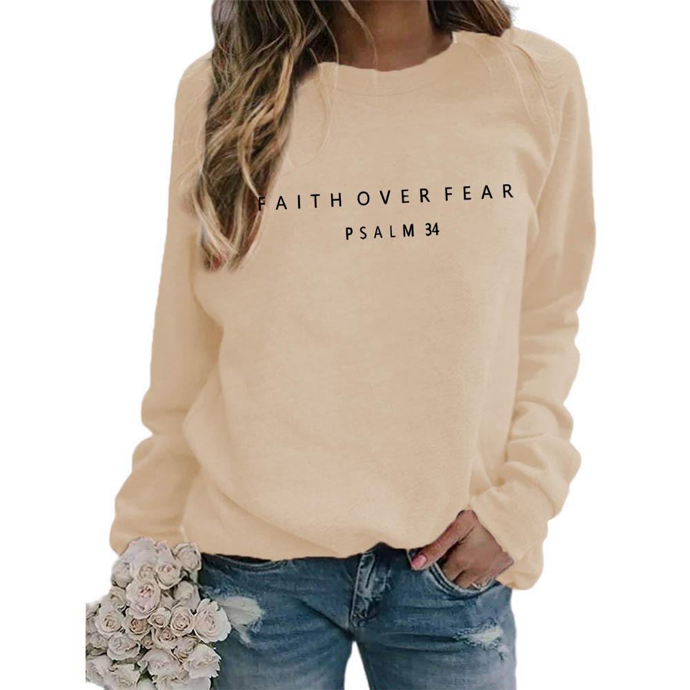 Women's Crew Neck Long Sleeve Loose Fit Sweatshirt Casual Letter Graphic Pullover