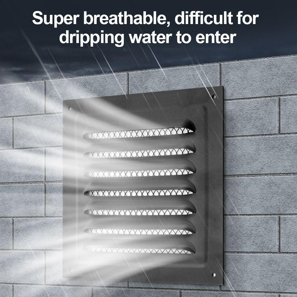 New Stainless Steel Metal Vent Cover Built-in Insect Screen Square Grille Cover White Black HVAC Vents Bathroom Home Office