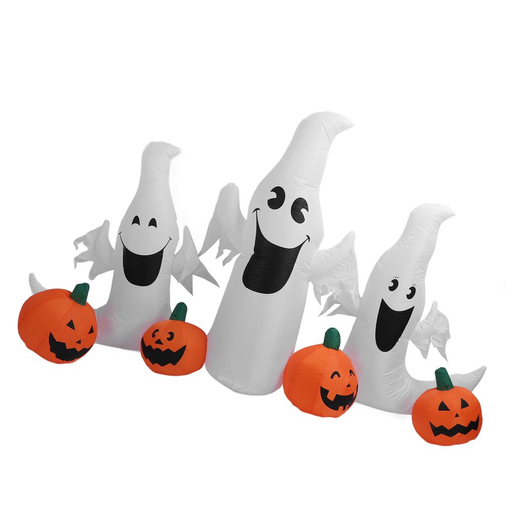 Inflatable Ghost Pumpkin 230cm Blow Up Decoration with LED Lights for Outdoor Yard Lawn