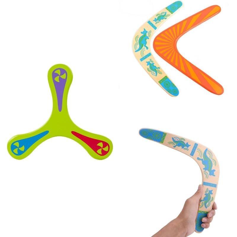 Children's Wooden Boomerang Flying Disc Toy Outdoor Sports V-shaped Boomerang Factory Direct Supply