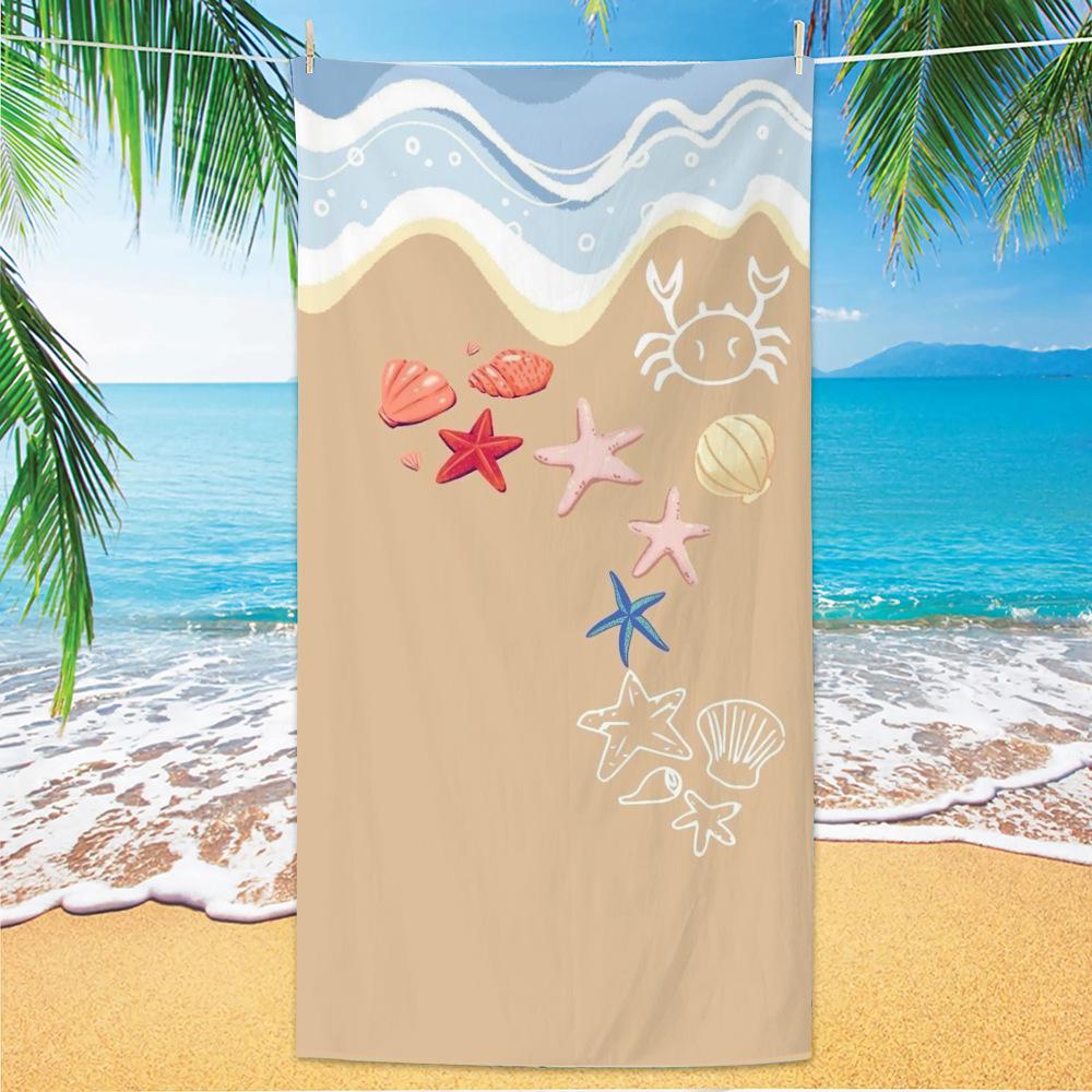 Ultra Fine Fiber Beach Towels, Beach Swimming Speed Drying Velvet Bath Towels, Printed Fashionable Bath Towels Towels Face Towel