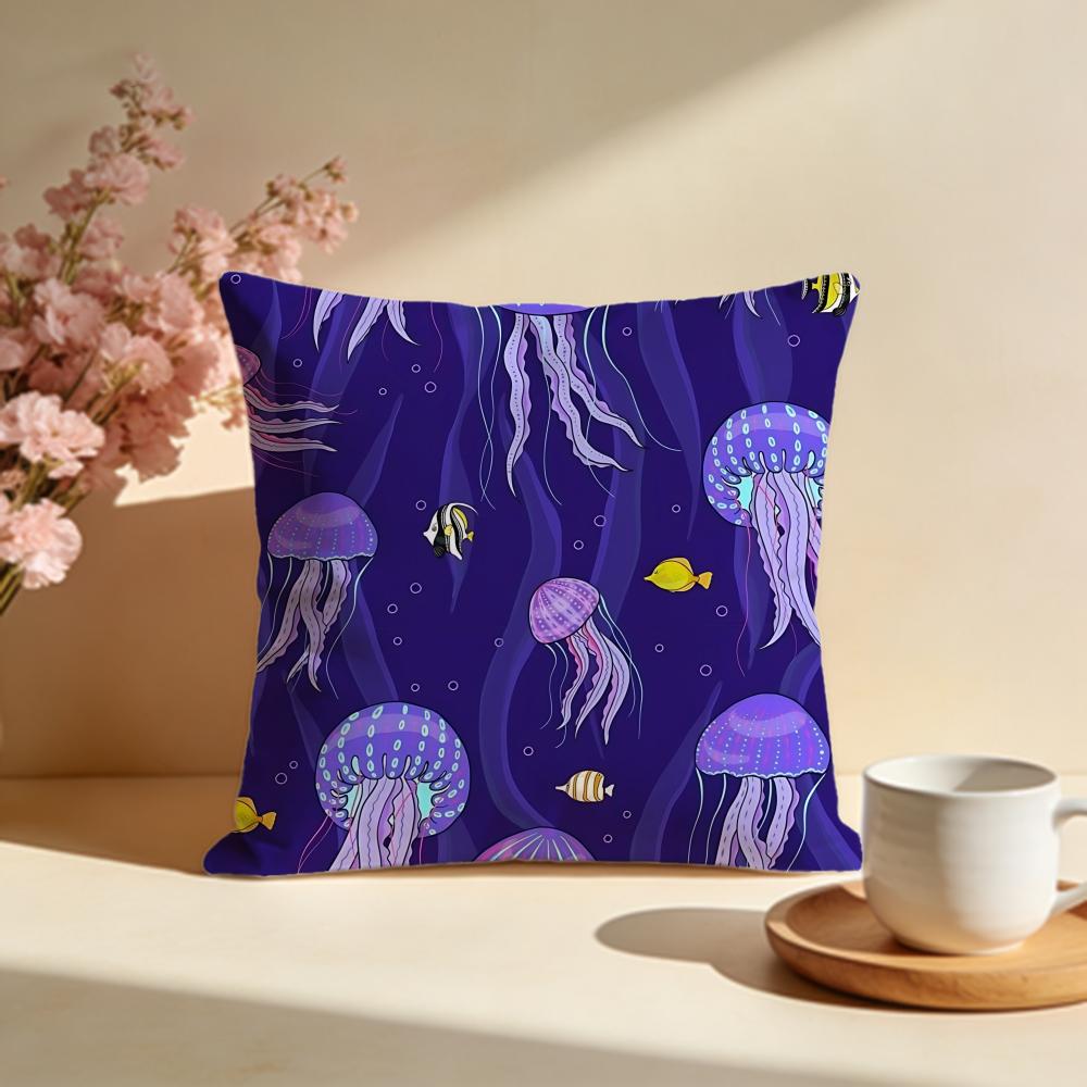 Glowing Jellyfish Cushion Cover Soft Pillow Cases for Home Bedroom Living Room Sofa