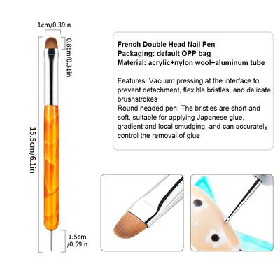 Acrylic Nail Art Painting Pens Dual-Head Dual-Purpose For Nail Design Soft Slender Brush Gradient Gel Drawing Diy Brush