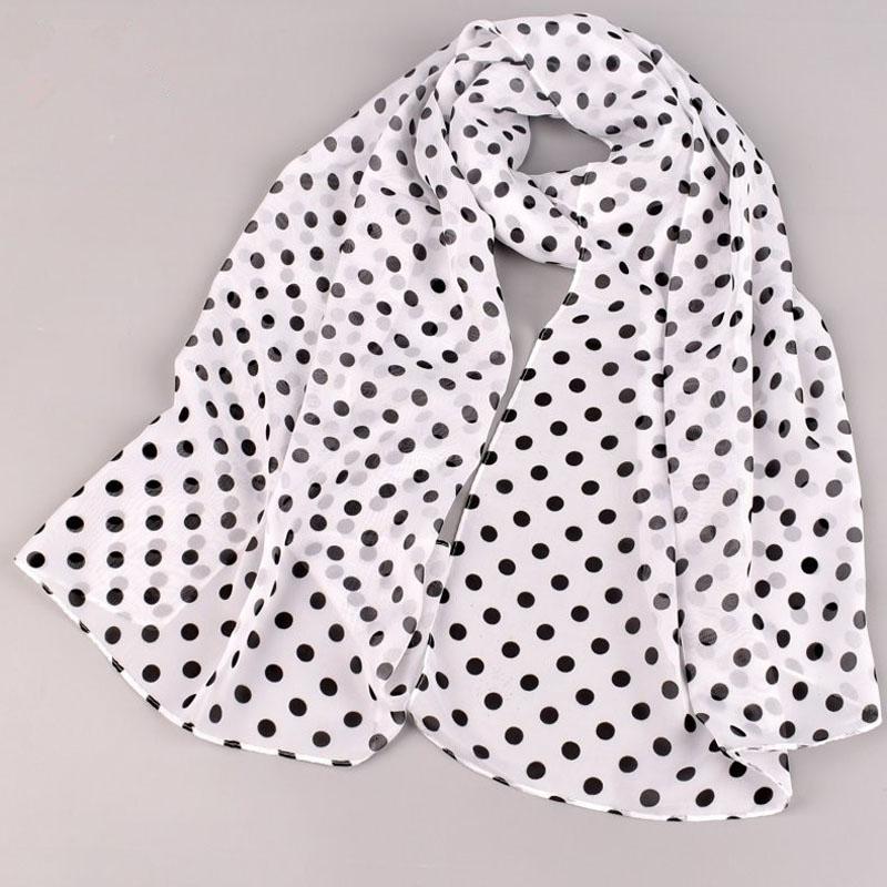 150*50cm Polka Dot Scarf Ladies Women Scarf Chiffon Scarf Soft Head Wraps Summer Sunscreen Air Conditioner Shawl Ladies Hijab