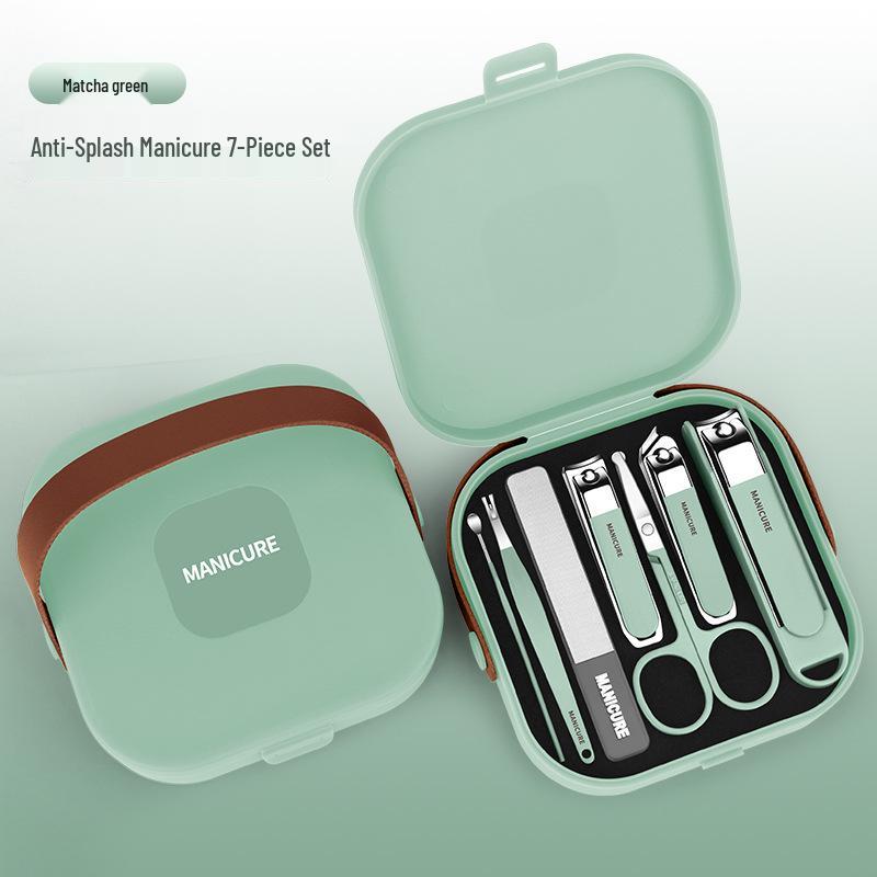 6-Piece Stainless Steel Nail Clipper Set with Anti-Splash Scissors - Advanced Home Edition