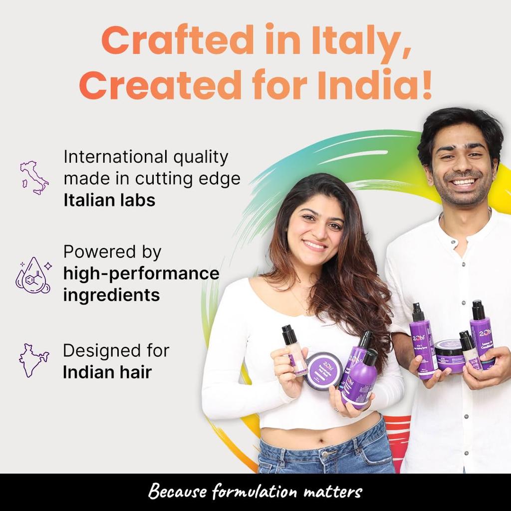 2.Oh! Italian Hair Repair Serum In Crème | For Dry Frizzy Hair with Active Repair Catalysts | Prevents Frizz and Breakage | Hair Serum for Women