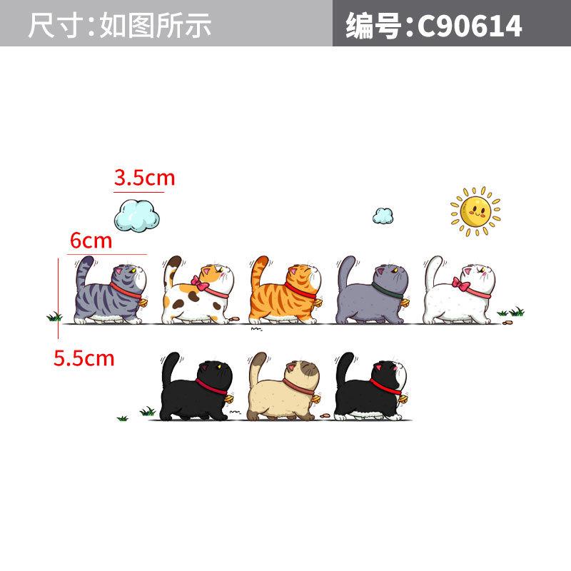Cute Car Decals Decorative Sticker Cat Vinyl Cartoon Car Sticker for Cars Trucks Motorcycles Helmets DIY Decorations