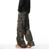 Camouflage Wide-leg Tooling Trousers High Street Loose Straight Jeans