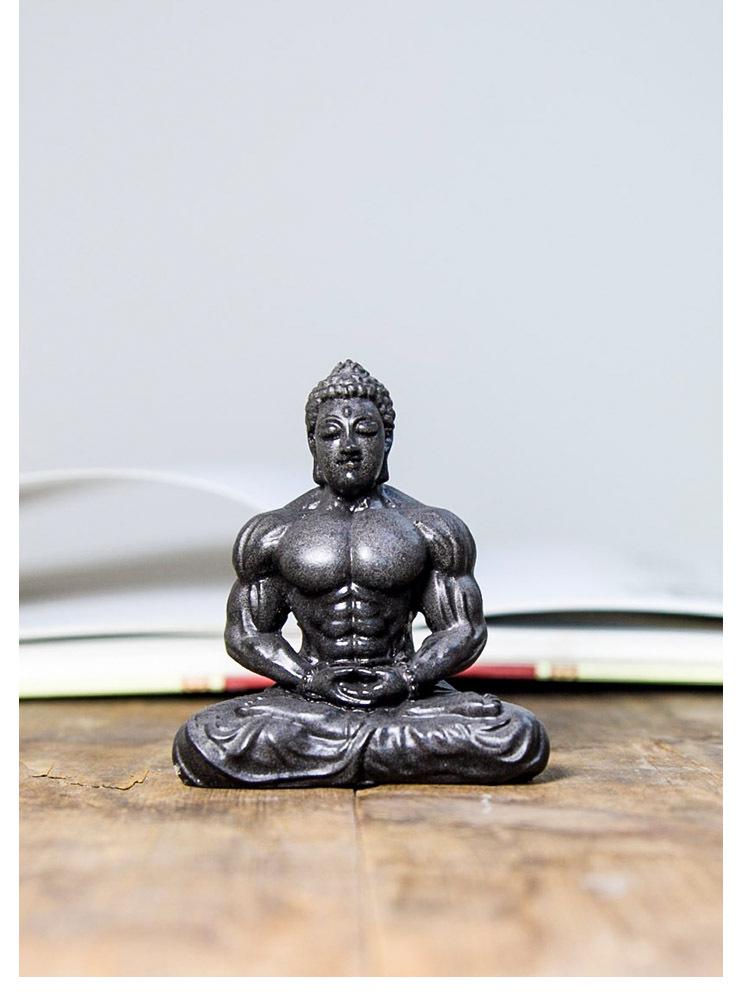 Creative Retro Chinese Buddha Statue for Home and Office Zen Decor