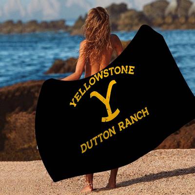 Y-Yellowstone Logo Microfiber Blanket Quick Drying Beach Towels Oversized Printing Super Absorbent Pool Towel Blanket