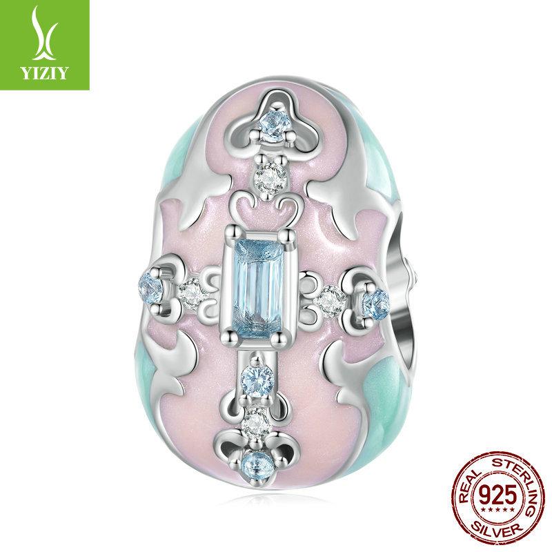 Easter Egg Diy Bracelet Beads, Love Rabbit S925 Silver Silicone Positioning Beads