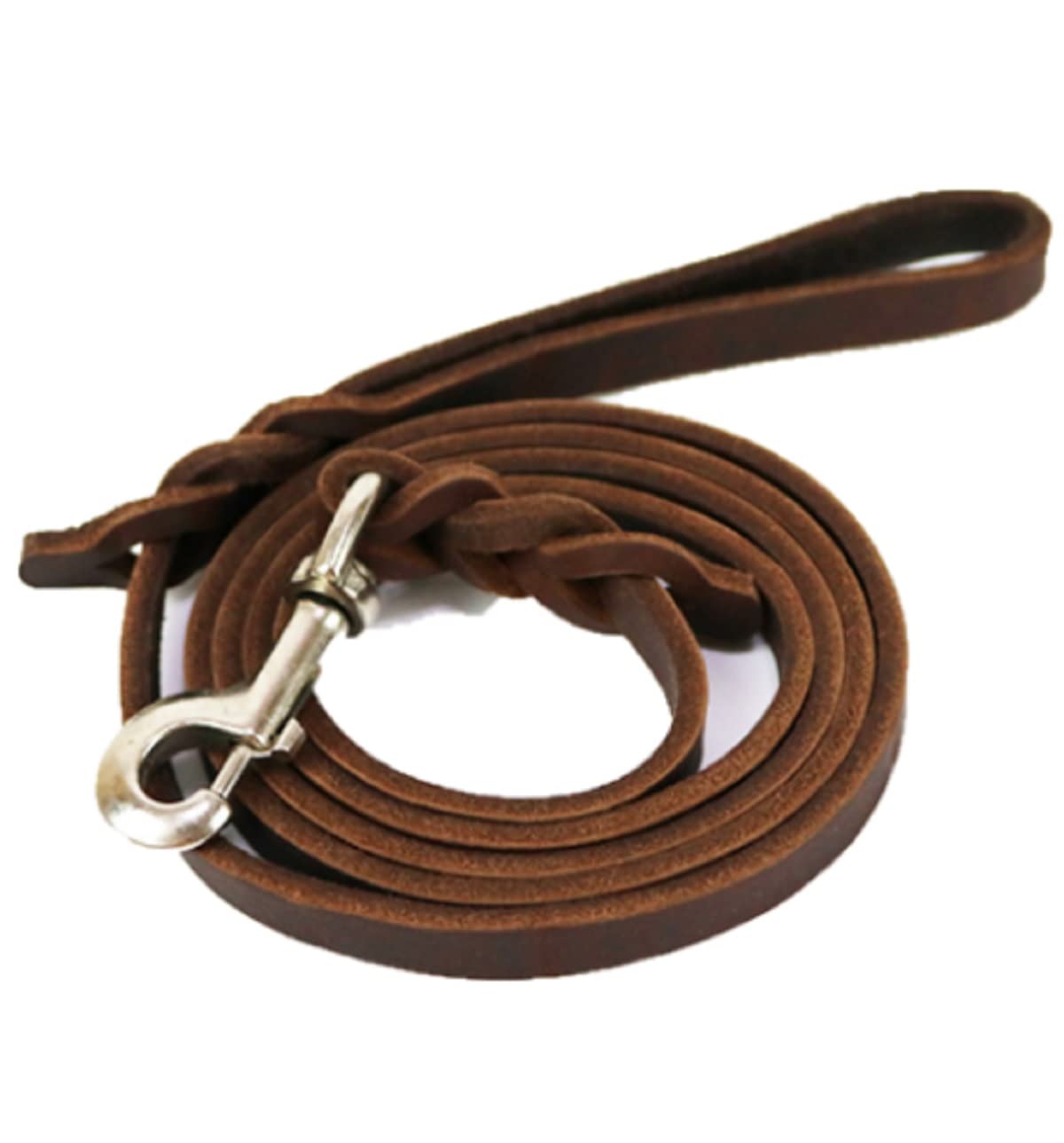 

Genuine Leather Dog Brown Over 1m Short Suitable for Medium to Large Silver Hook Leash, Cowhide, 1.2cm Wide, Long, Type, Dogs, коричневий