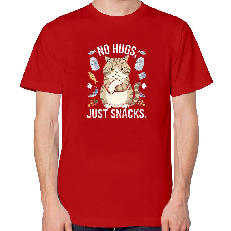 No Hugs Just Snacks Funny Cat Shirts Cute Graphic Tee Summer New In Tops And Tshirts Short Sleeve Tee Unisexs Cotton Tshirt