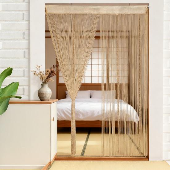 Door String Curtain Decorative Wall Panel Room Divider Fringe Curtain Tassel Screen Blind for Home Office Bedroom Living Room Wedding