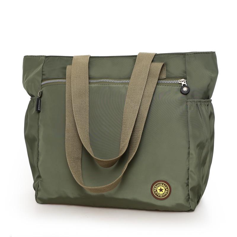New Women'S Bag Solid Color Tote Bag Commuting Shoulder Bag Leisure Simple Mommy Go Out Bag Large Capacity Nylon Handbag