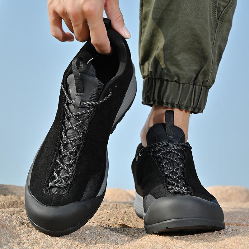 Anti-velvet leather new casual sports men's shoes waterproof outdoor mountaineering non-slip hiking shoes comfortable and wear-resistant tide shoes