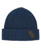 Eondeokeonteulol All-Season Thin Long Beanie Cotton Knit Unisex Logo Beanie Hat Beanie / Sports Crew / D Indigo