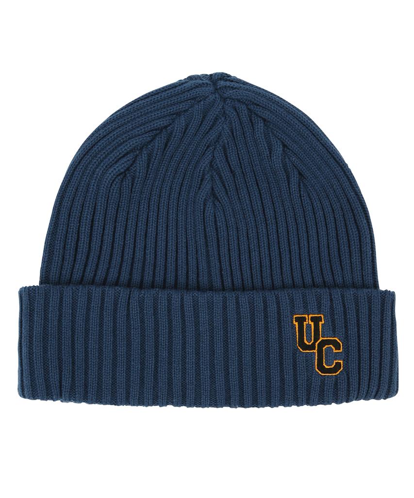 Eondeokeonteulol All-Season Thin Long Beanie Cotton Knit Unisex Logo Beanie Hat Beanie / Sports Crew / D Indigo