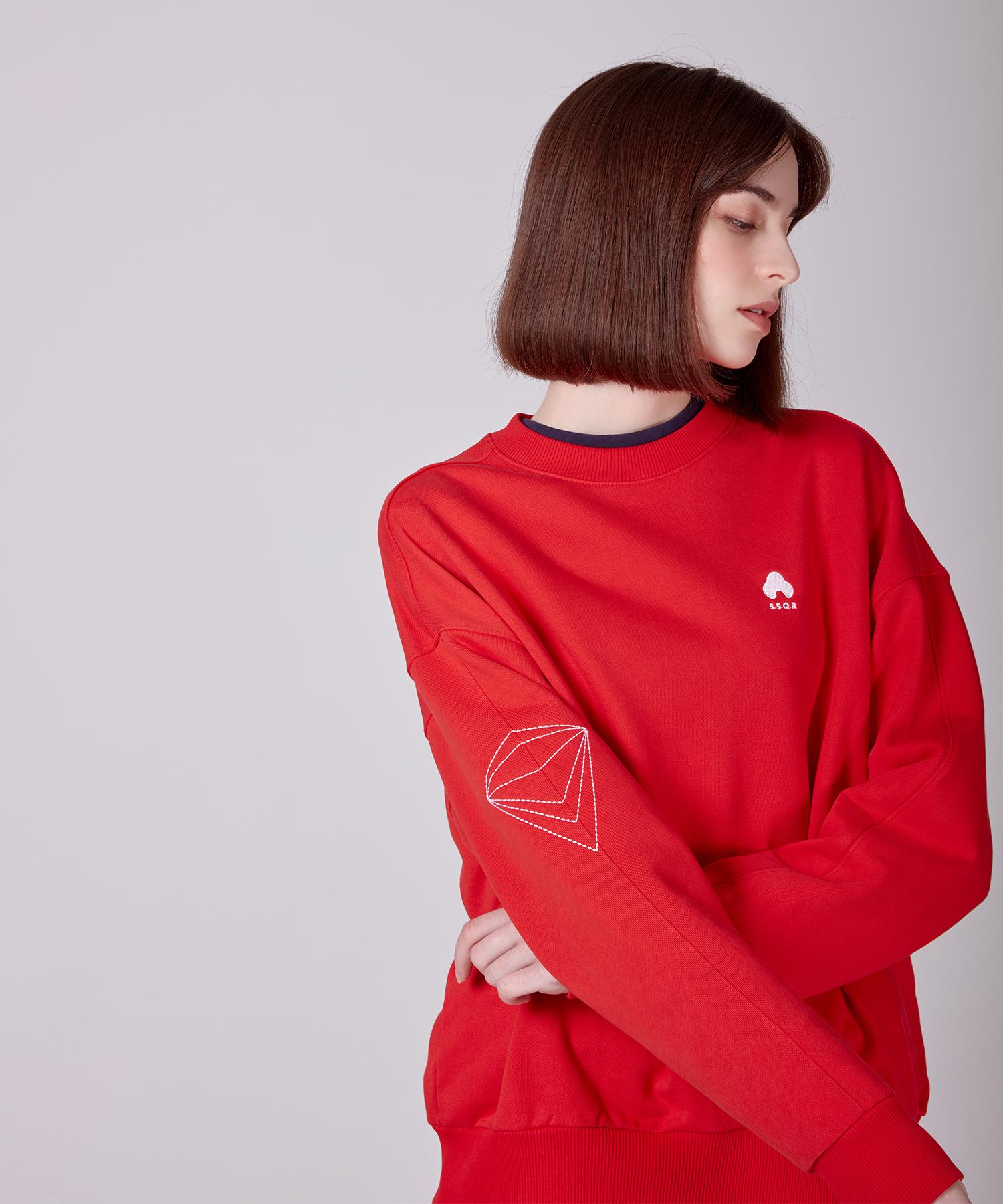 Ssql Унисекс Вышитая Толстовка Acc_02_Красный_Средний Red/Medium