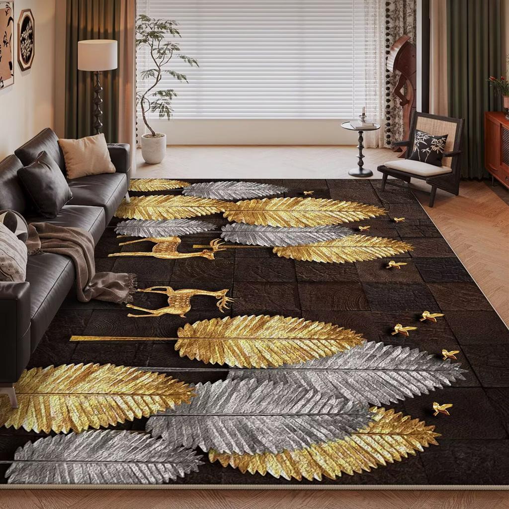 Alfombra Nórdica de Lujo Ligero para el Hogar, Dormitorio, Tamaño Grande, Floral Pastoral, Alfombras para Sala de Estar Lavables, Alfombra para Salón, Felpudos para Vestíbulo de Hotel