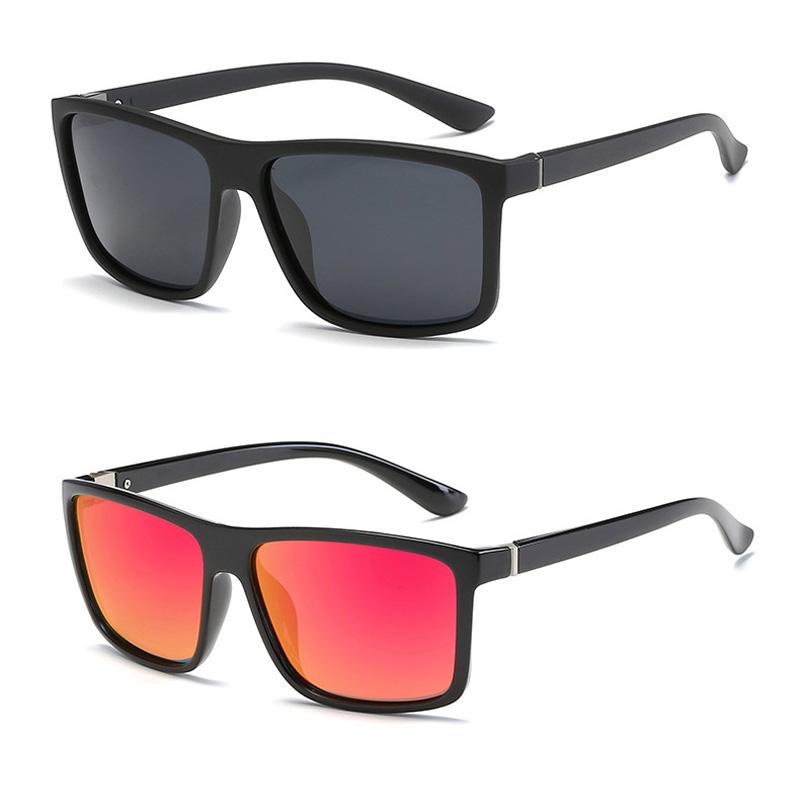 2PCS Polarized Retro Colorful Square Sunglasses Women Men Simple Trend Brand Designer Sun Glasses Driving Male Female Glasses