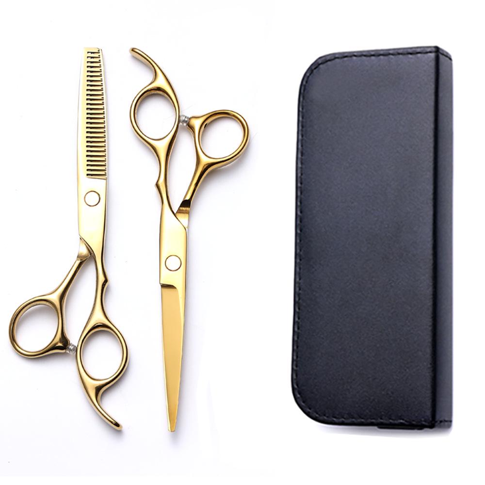 Hairdressing Scissors Set: Colored Straight-Tooth & Thinning Bangs Scissors for Professional Stylists