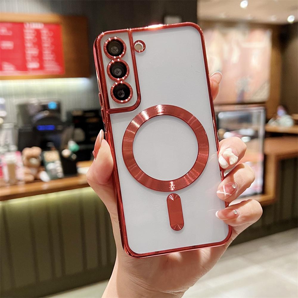 Plating Silicone Clear Magnetic For Magsafe Case For Samsung S26 S25 S24 S23 S22 FE Plus Ultra A56 A36 A26 A06 A16 A55 A35 A15