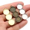 10pcs 12mm Inner Size Three Cameo Cabochon Blank Base Setting Pendant Bezel Trays DIY Necklace Pendant Jewelry Findings