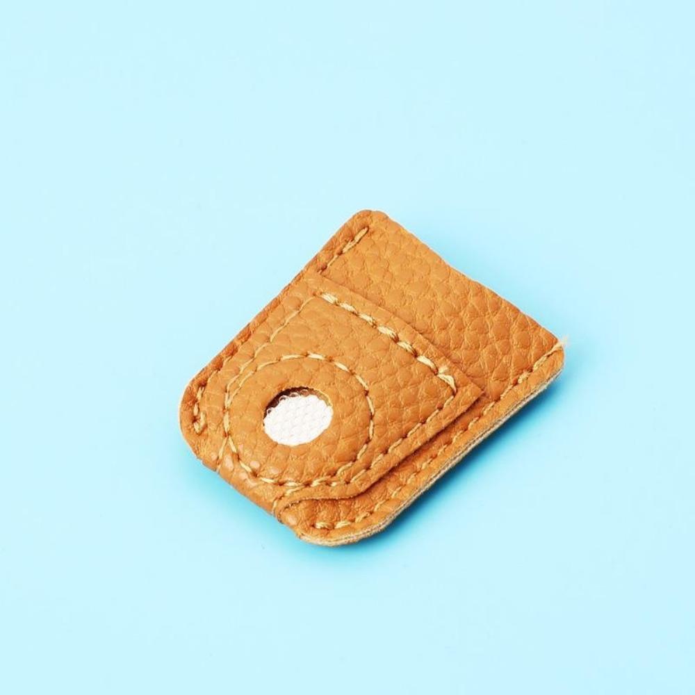 2Pcs Leather Coin Thimble Soft Artificial Sheepskin Needlework Finger Cover Tip Quilting Thimble Sleeve Handmade Sewing Tools