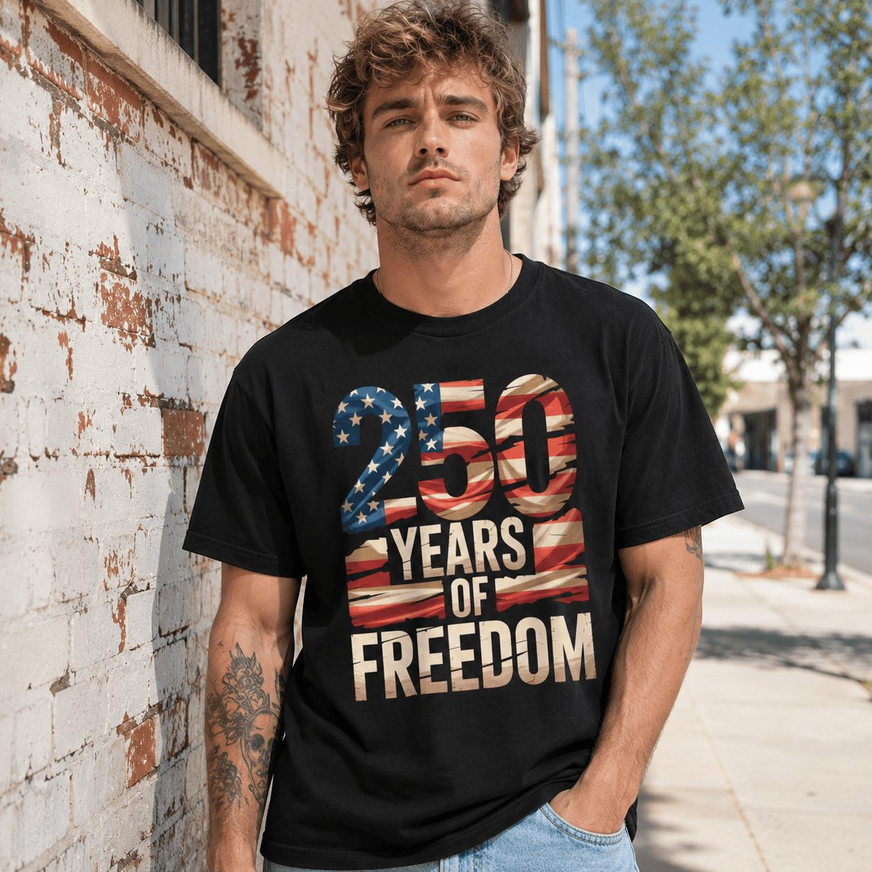 Patriotic Eagle T-Shirt 250 Years of Freedom USA 1776-2026 Anniversary XL