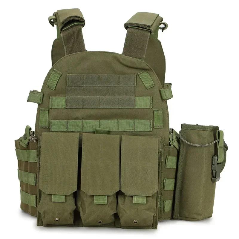 

6094 Military Combat Army Wargame VestNylon Pouch Molle Gear Tactical Vest Body Armor Hunting Plate Carrier Airsoft Accessories армія зелений колір