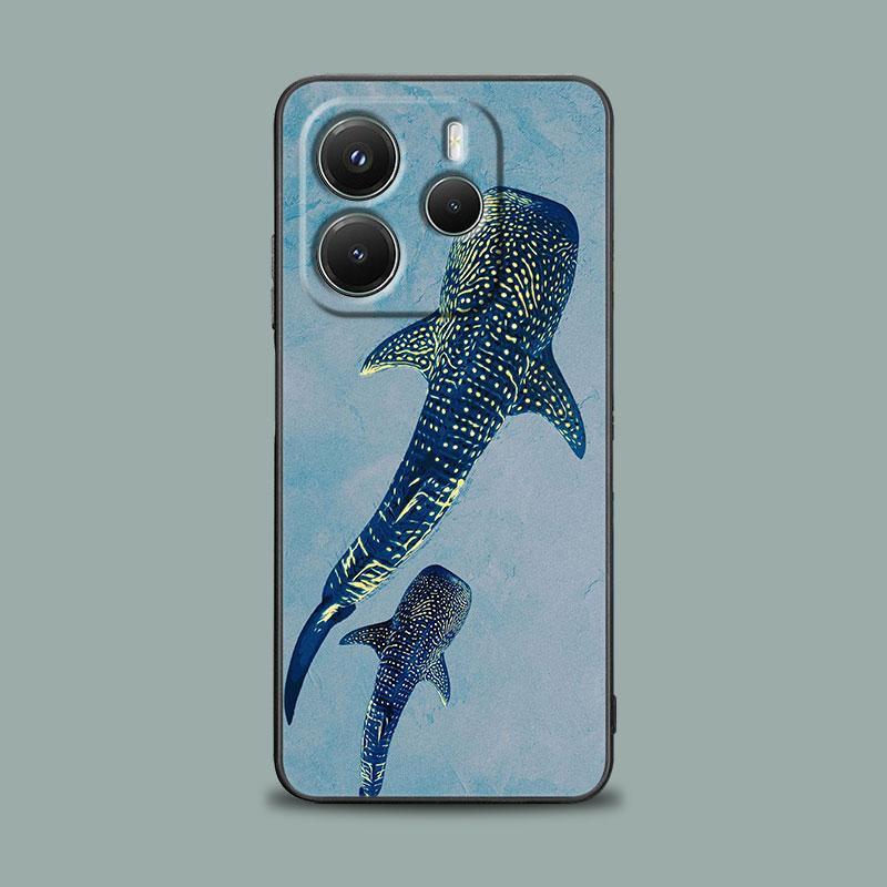 Phone Case for Xiaomi Redmi 15C 14C 12C 13C Redmi Note 15 14 13 12 11 10 Pro Plus 5G 12S Soft Cover Ocean Whale Shark Swimming