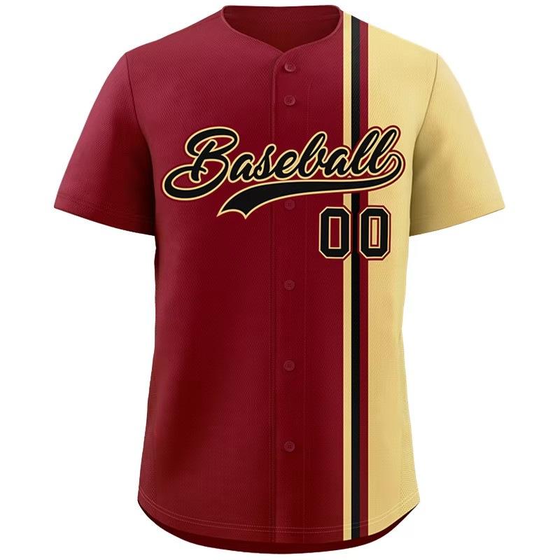Trendige Marke Amerikanisches Baseball-Trikot kurzärmeliger Cardigan Harajuku T-Shirt Straßenpersönlichkeit Farbabstimmung Trikot Herren kurzärmeliges Baseball