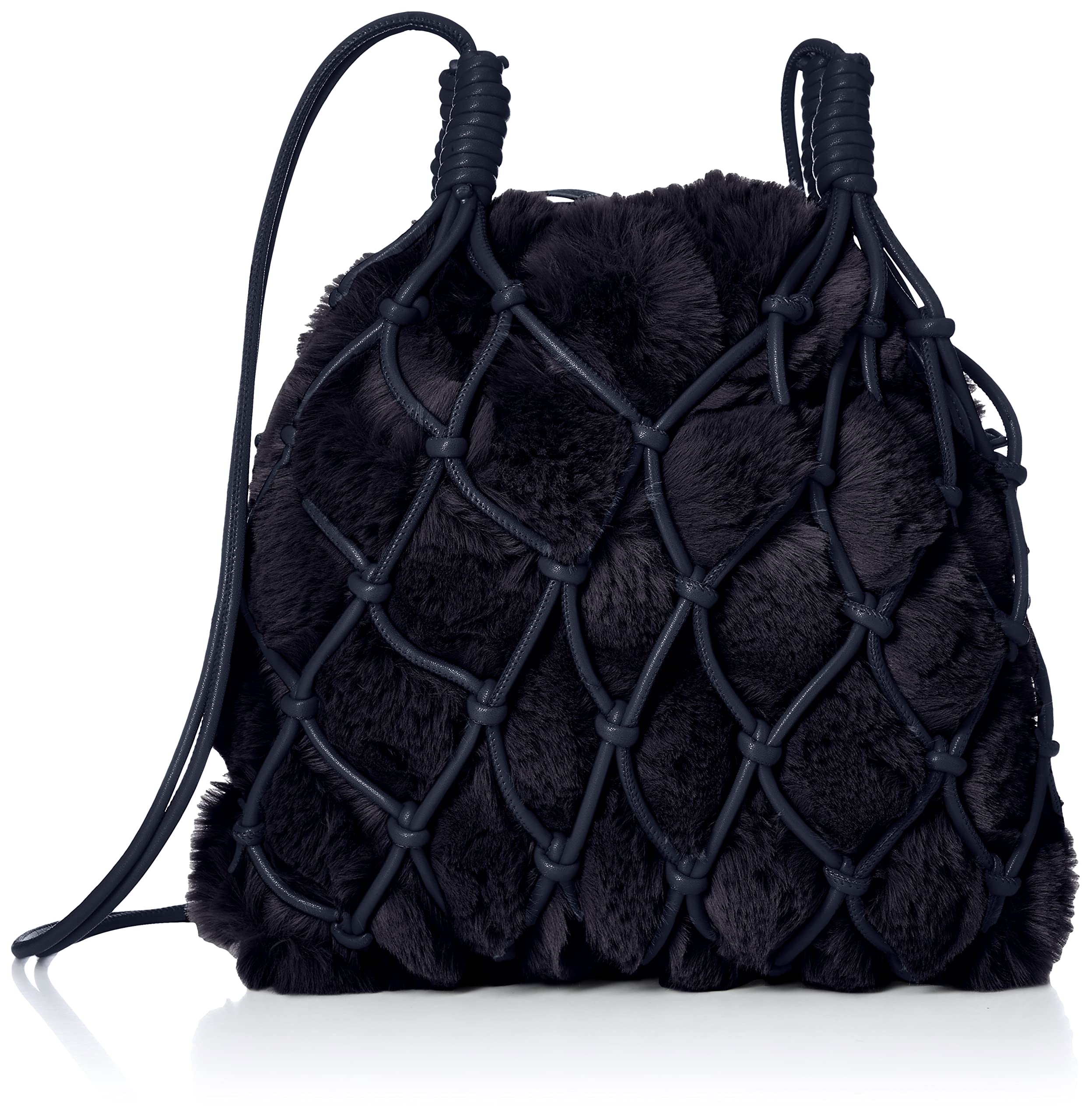

Mira Owen Women s Fur Drawstring Net Bag, 09WGB215506, NVY F