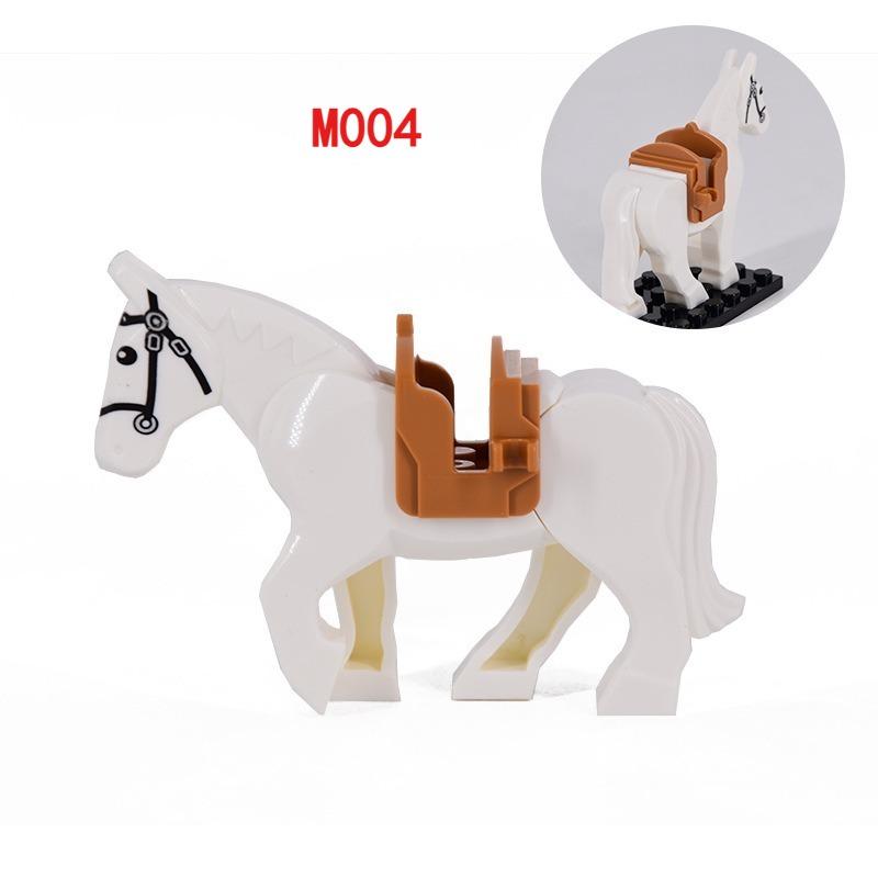 Medieval series of war horses, Lord of the Rings mounted Wolf series, children's educational assembling building block toys.