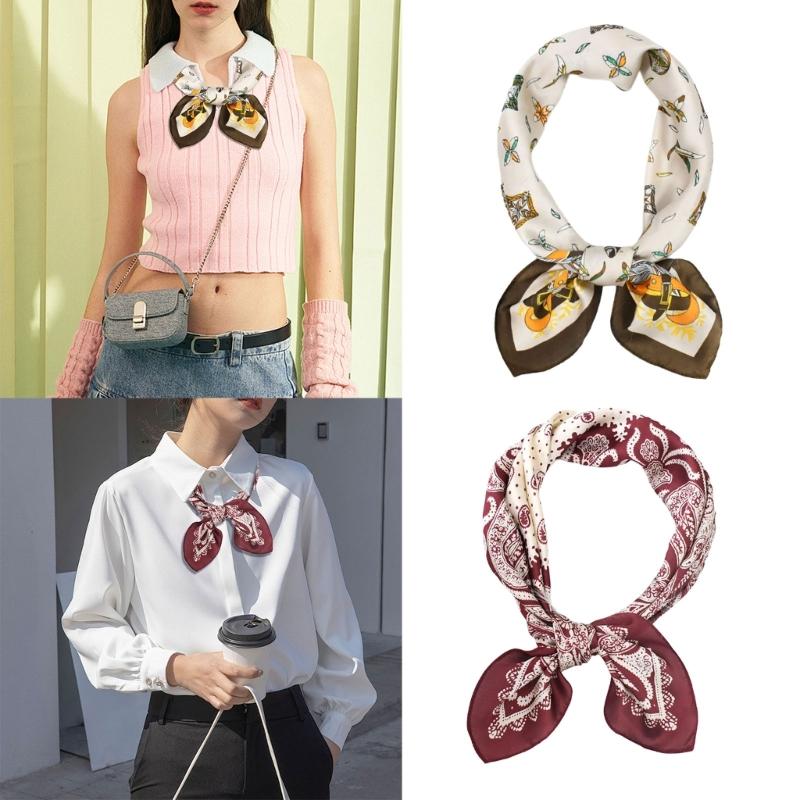 Trendy Handkerchief Scarf, Silk Feeling, Soft and Comfortable, Suitable for Hiking, Camping Multipurpose Neck Scarves