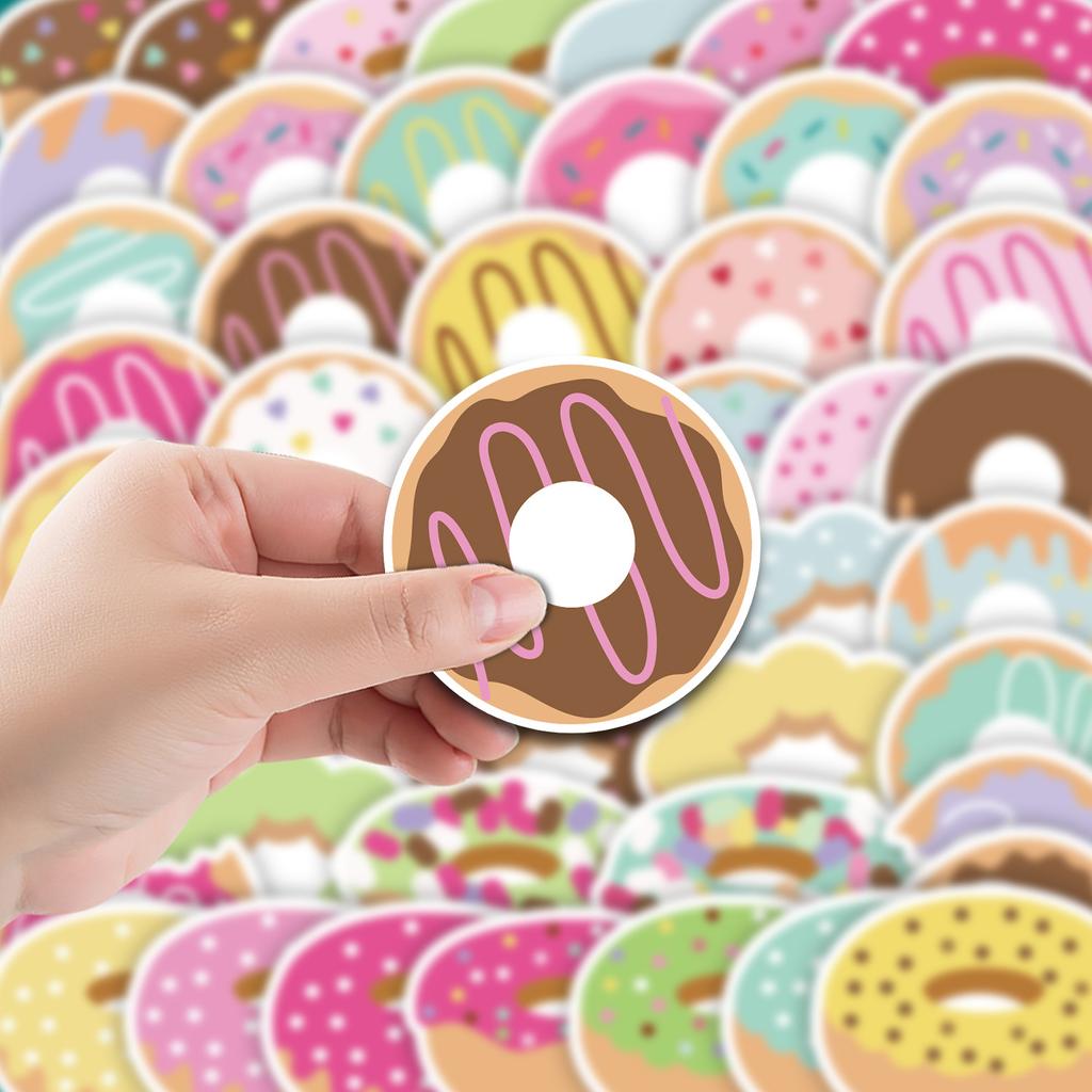 50 Donuts Graffiti Stickers Suitcase Car Laptop Skateboard Mobile Phone Waterproof Decorative Stickers