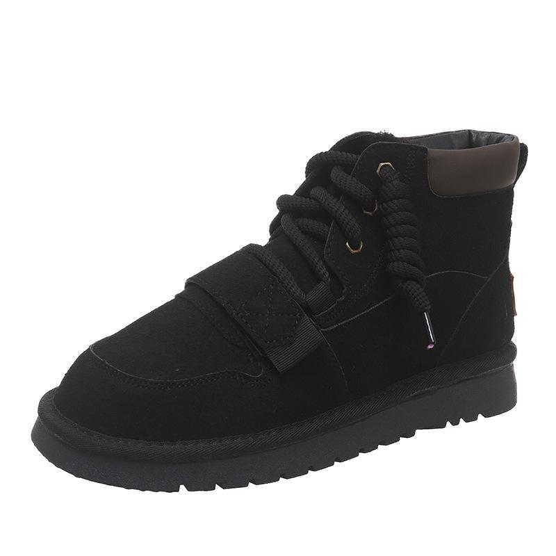 Large size couple snow boots women's autumn and winter new European and American retro velvet thickened warm snow boots