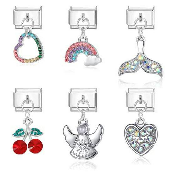 Italian Style DIY Bracelet Bangle with Pendant and Module Splicing Accessories