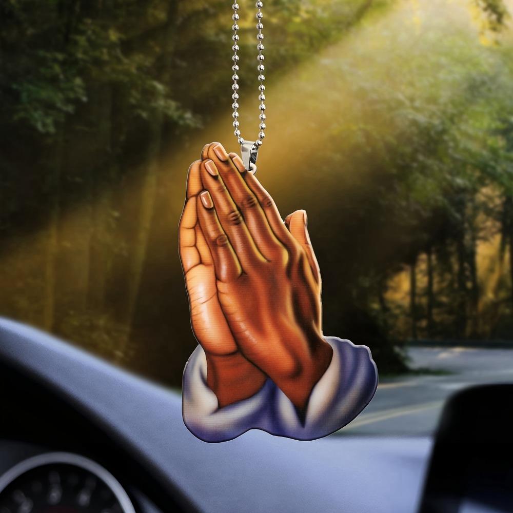 Jesusgebet Handanhänger 2D Christlicher Auto Innenraum Rückspiegel Anhänger Auto Anhänger Heim Wanddekoration Schlüsselanhänger Rucksackanhänger