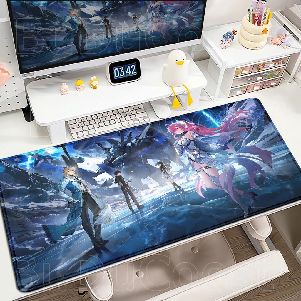 Mouse Pad de Jogo para Menina de Anime Wuthering Waves Tapete de Mesa Aemeath Acessórios de PC para Escritório Teclado Tapetes de Jogo com Mousepad
