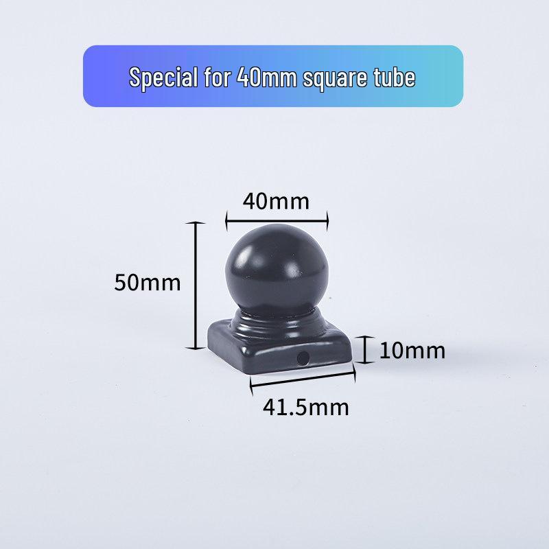 Wrought Iron Galvanized Ball Fence Post Cap for Square & Round Tubes