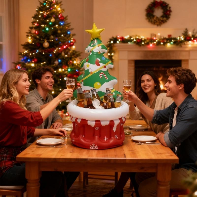 Inflatable Christmas Tree Coolers For Outdoor Drink And Beverages Storage Portable Designs Holiday Ice Bucket