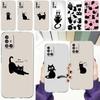 Telefoonhoesje Voor Samsung A15 A13 A35 A55 A51 A71 A41 A31 A21S A03S A05 A17 A23 A25 A33 A53 A73 5G A07 4G Cover Grappige Zwarte Kat