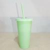 Reusable Drinkware With Straws,Lid Flash Powder Water Bottle Plastic Tumblers Straw Drinking Cup Cold Drink Tumbler