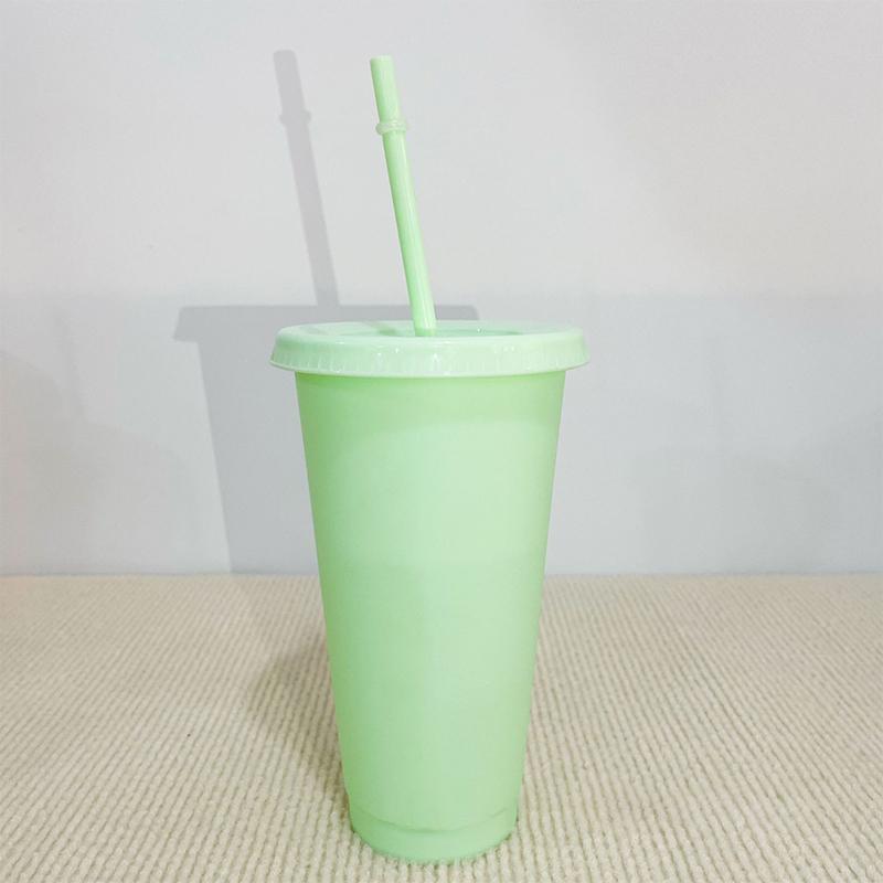 

Reusable Drinkware With Straws,Lid Flash Powder Water Bottle Plastic Tumblers Straw Drinking Cup Cold Drink Tumbler