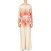 European And American Style Ladies Summer Suit Casual Satin Printed Loose One-neck Blouse And Trousers Two-piece Suit