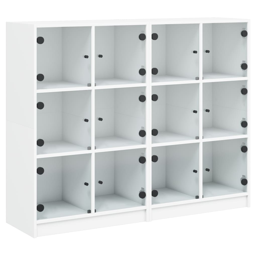 Vidaxl Biblioteczka Z Drzwiczkami, Biała, 136X37X109 Cm